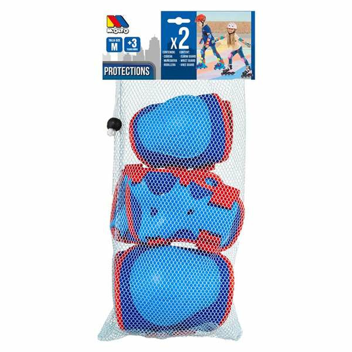 Kit Gomitiere e Ginocchiere Moltó Azzurro M 6 Pezzi